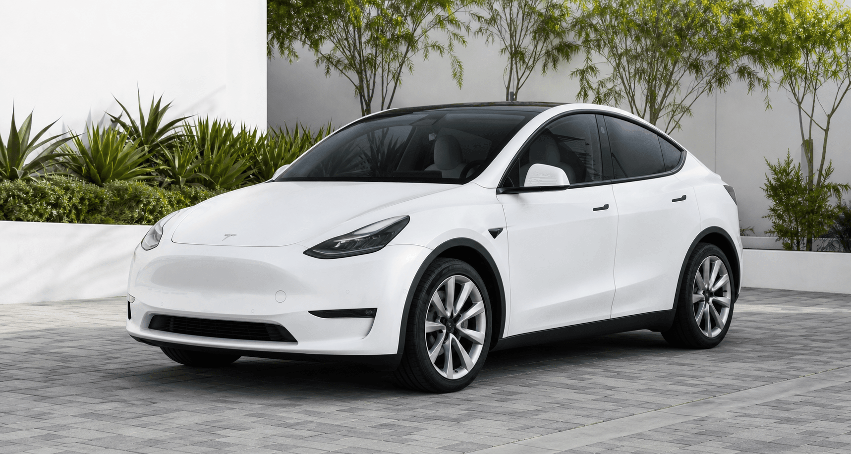 Front three-quarter photo of a Tesla Model Y used as a sample listing image